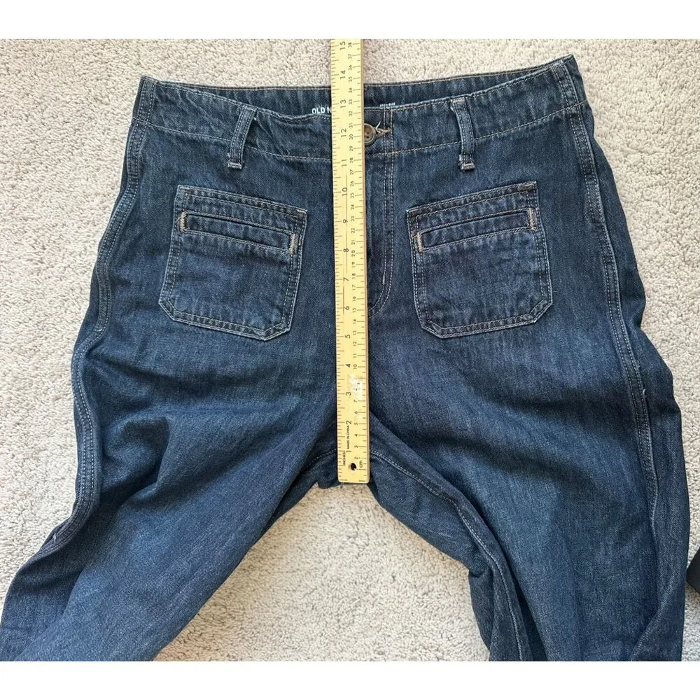 Old Navy Drapey Denim Size 14 Baggy Wide Leg High Rise Jeans - Picture 6 of 16